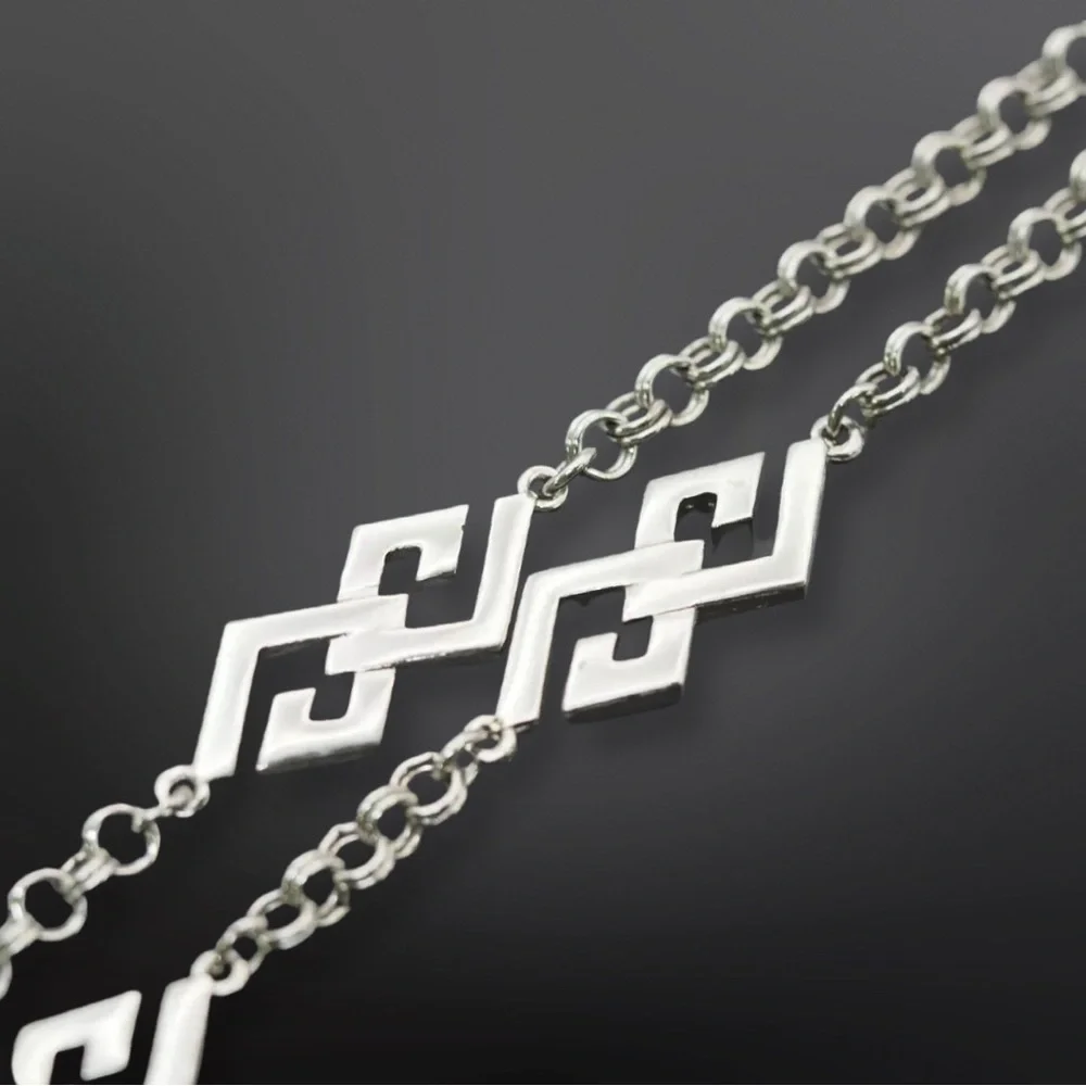 AUTHENTIC VINTAGE GIVENCHY SILVERTONE CHAIN GG CLASP LONG NECKLACE 30" NR - Picture 4 of 12
